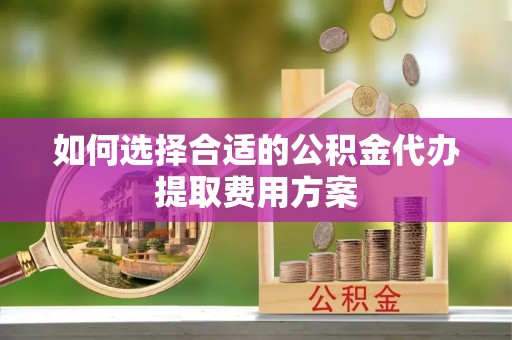 石排如何选择合适的公积金代办提取费用方案